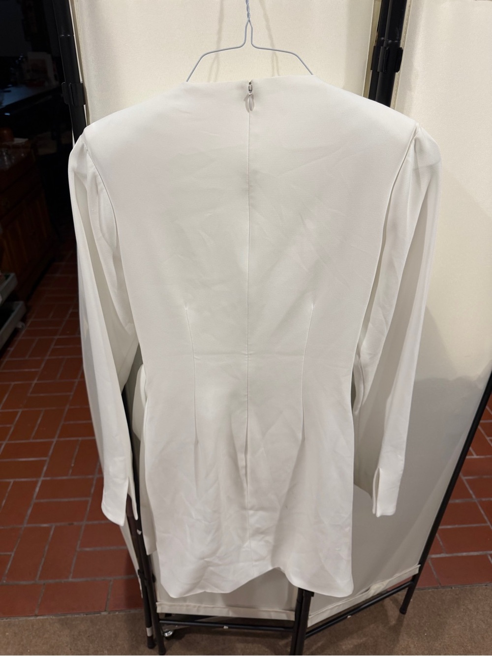 Cinq a Sept White Sierra Dress, Long Sleeve Wrap Dress - Picture 6 of 9
